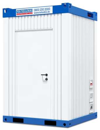 Außenansicht kleiner WC-Container