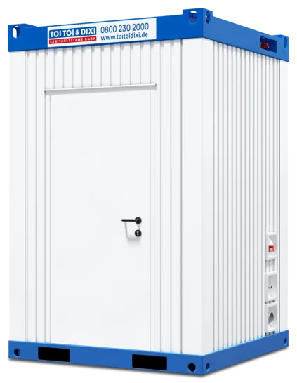 Außenansicht kleiner WC-Container