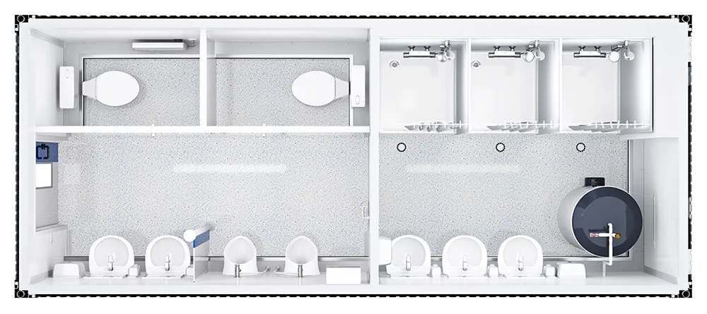 Innenansicht WC-Dusch-Container: von oben