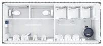 Innenansicht WC-Dusch-Container: von oben