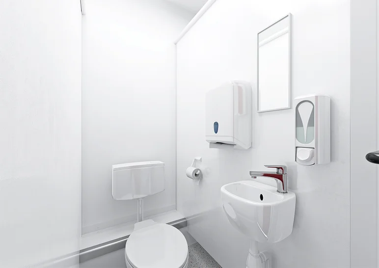 Innenansicht großer WC-Container