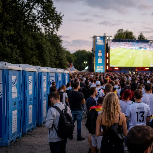 Toilettenkabinen bei einer Public Viewing Veranstaltung