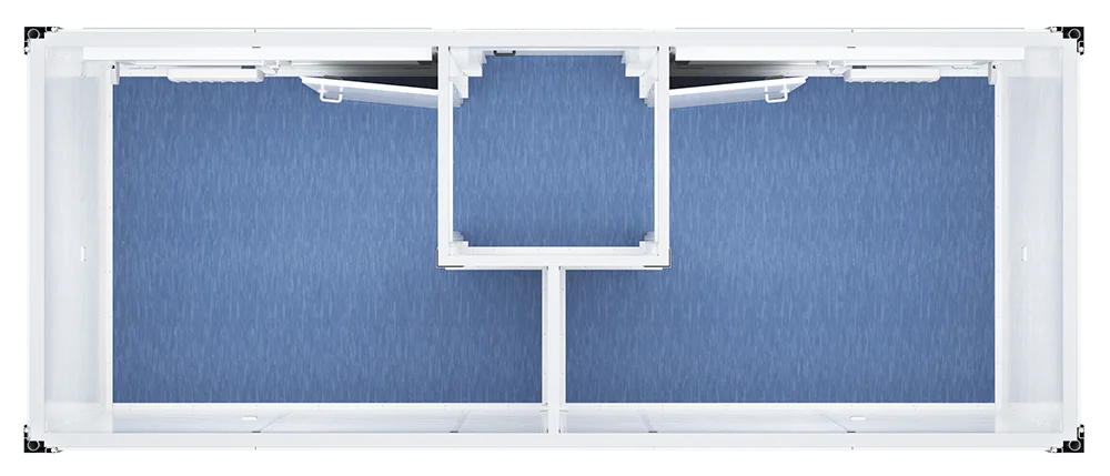 Raumcontainer von oben