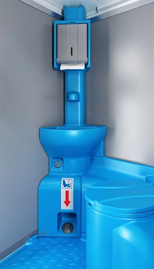 Innenansicht DIXI Klo - DIXI PLUS WASH