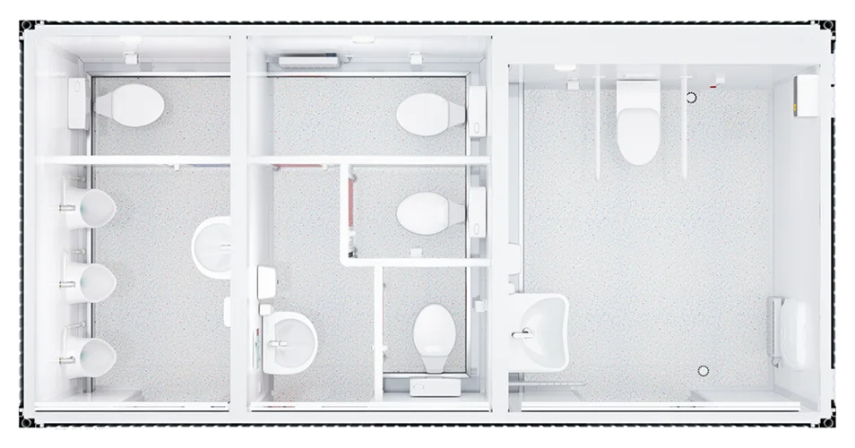 Grundriss barrierefreier WC-Container