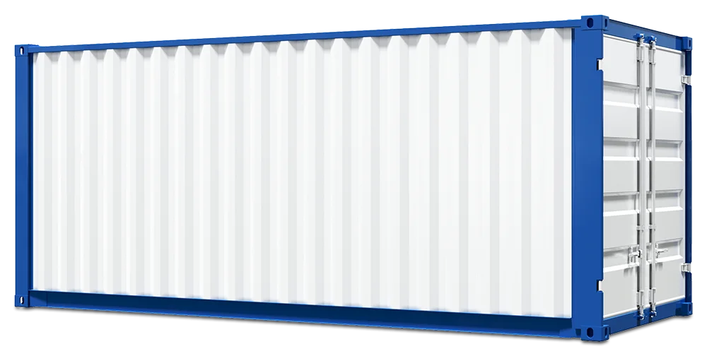 Außenansicht eines Lagercontainers