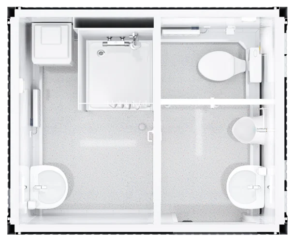 Grundriss WC-Dusch-Container klein