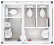 Grundriss kleiner WC-Container
