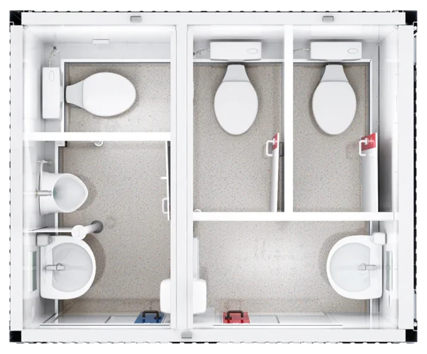 Grundriss kleiner WC-Container