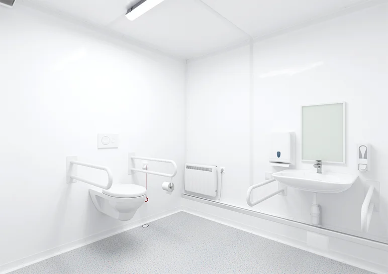 Innenansicht barrierefreier WC-Container