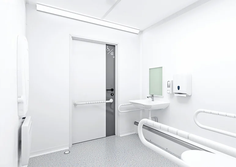 Innenansicht barrierefreier WC-Container