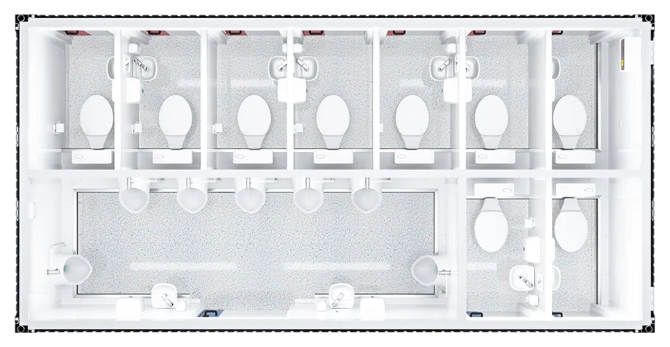 Grundriss großer WC-Container