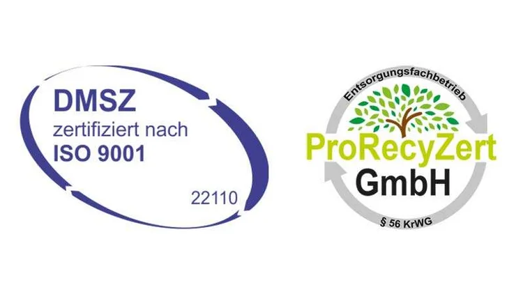 Zertifikate DIN ISO 9001 und Entsorgungsfachbetrieb