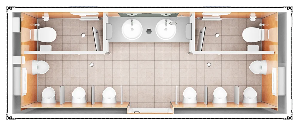 Grundriss Premium-WC-Container