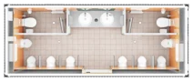 Grundriss Premium-WC-Container