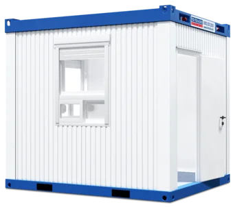 Außenansicht eines Kassen-/Pförtnercontainers