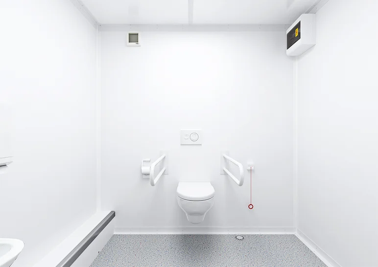 Innenansicht barrierefreier WC-Container