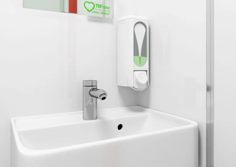 Innenansicht autarker WC-Trailer