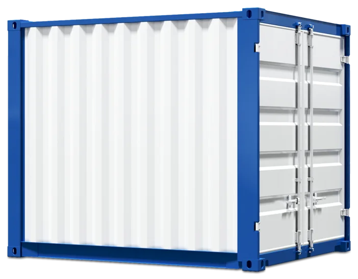 Außenansicht eines Lagercontainers