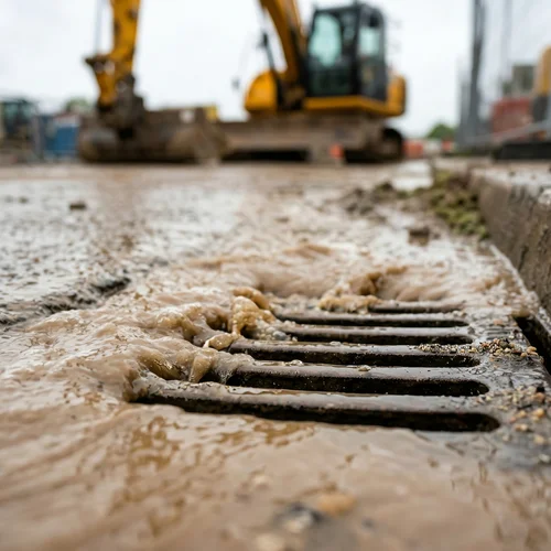 Gewässerschutz: Abfluss mit Wasser