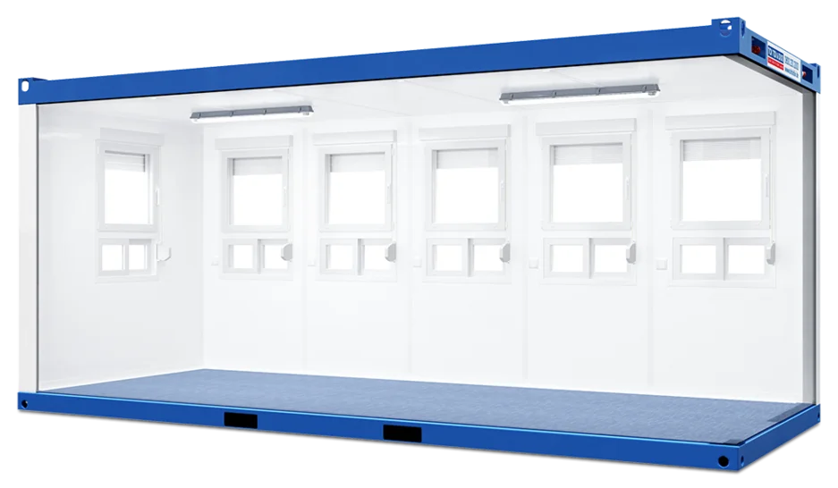 Innenansicht eines Kassen-/Pförtnercontainers