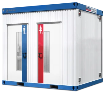 Außenansicht kleiner WC-Container