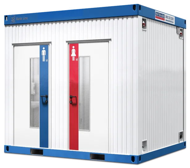 Außenansicht kleiner WC-Container