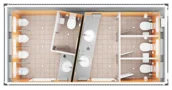 Grundriss Premium-WC-Container