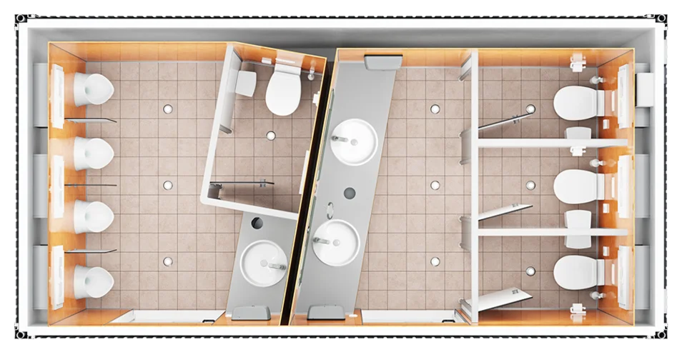 Grundriss Premium-WC-Container