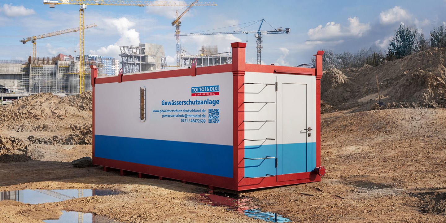 Gewässerschutzanlage auf Baustelle