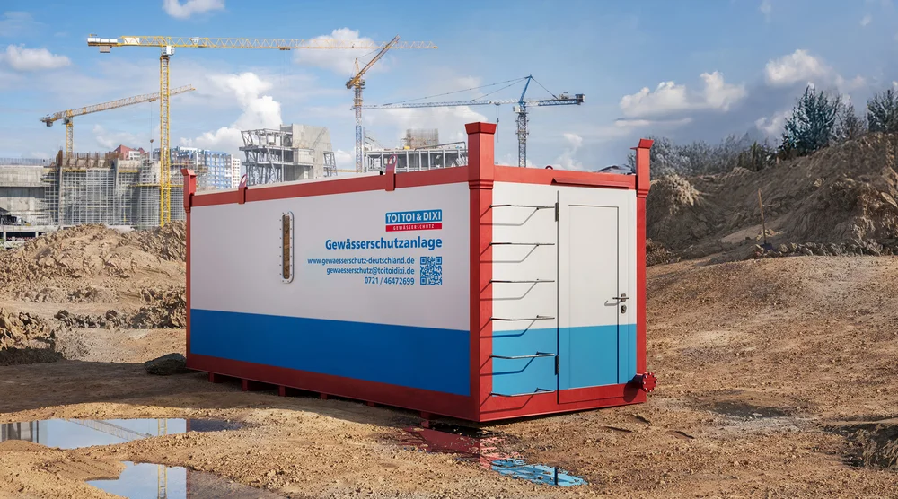 Gewässerschutzanlage auf Baustelle