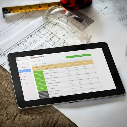 Kundenportal auf dem Tablet