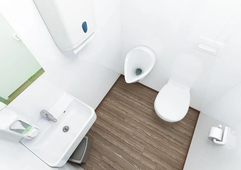 Innenansicht autarker WC-Trailer