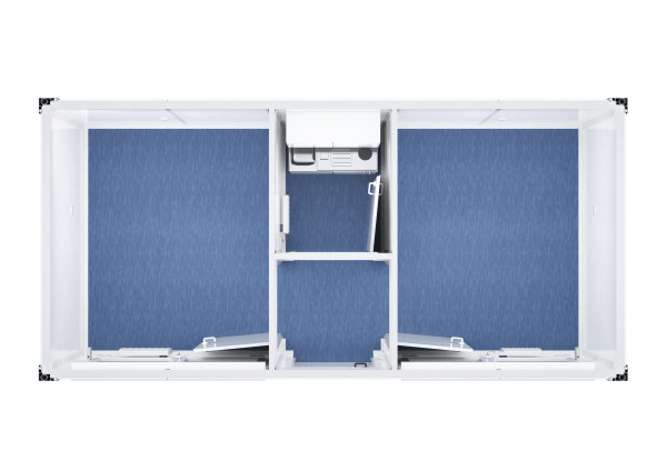 Standard multipurpose container with vestibule, partitioned - 20 ft (6 x 3 m)